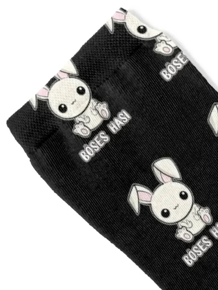 Nice or Evil bunny, horror bunny shows middle finger Socks Christmas christmas stocking new in's Mens Socks Women's