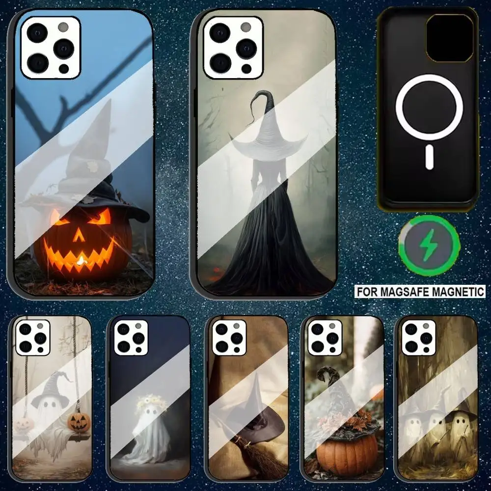 

H-Halloween Hat Phone Case For iPhone 17,16,15,14,13,12,11,Pro,Max,Plus,Mini,SE4,E Magnetic Magsafe Wireless Charging