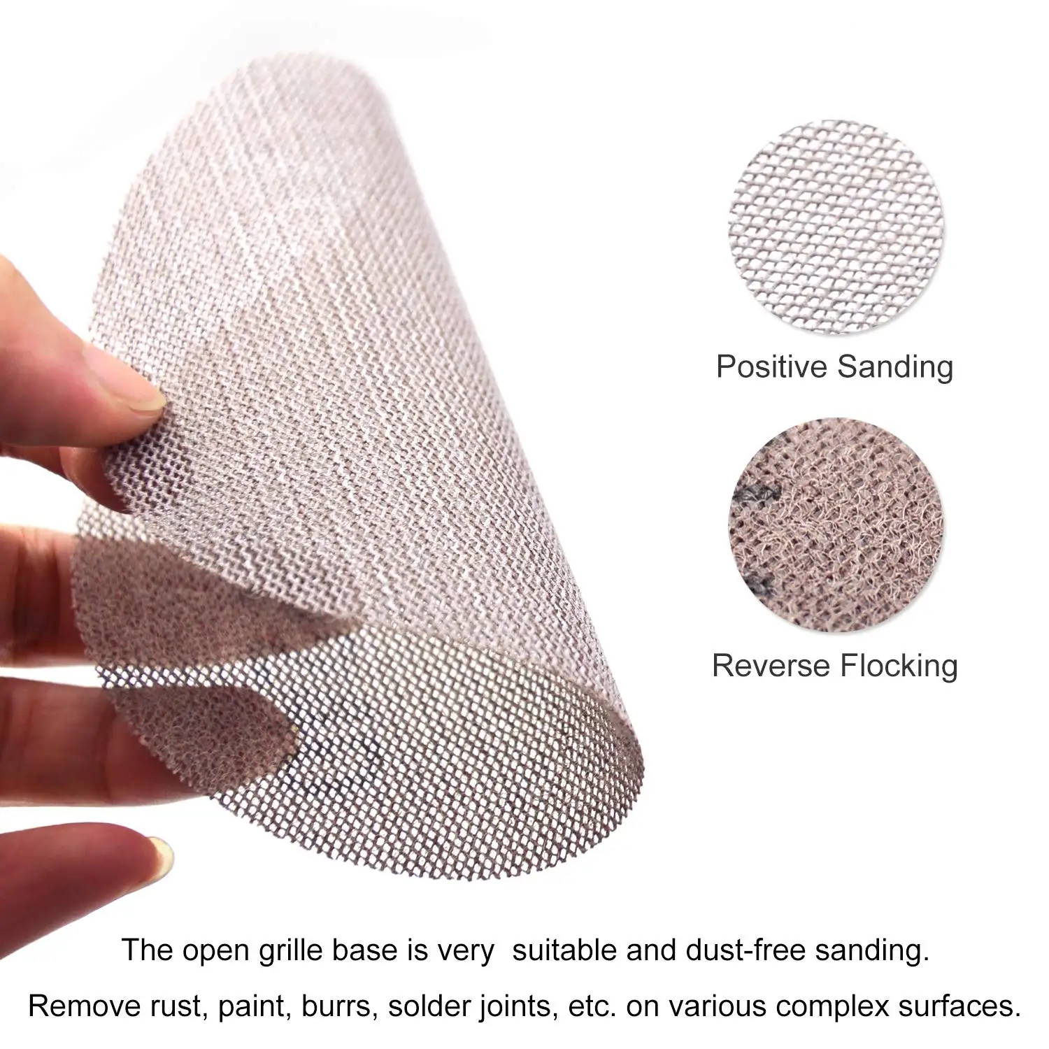 50PCS 5 Inch Mesh Hook & Loop Sanding Discs 80 100 120 150 320 600 Assort Grit Dust Free Abrasive Net Sander Disc Anti-Blocking