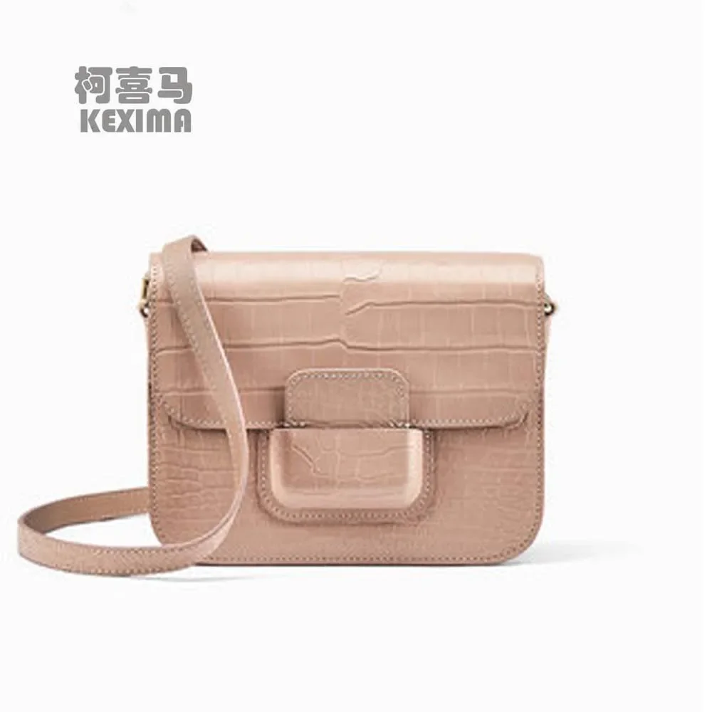 

gete new crocodile s Female bag new single shoulder bag One shoulder Small square bag female crocodile falp