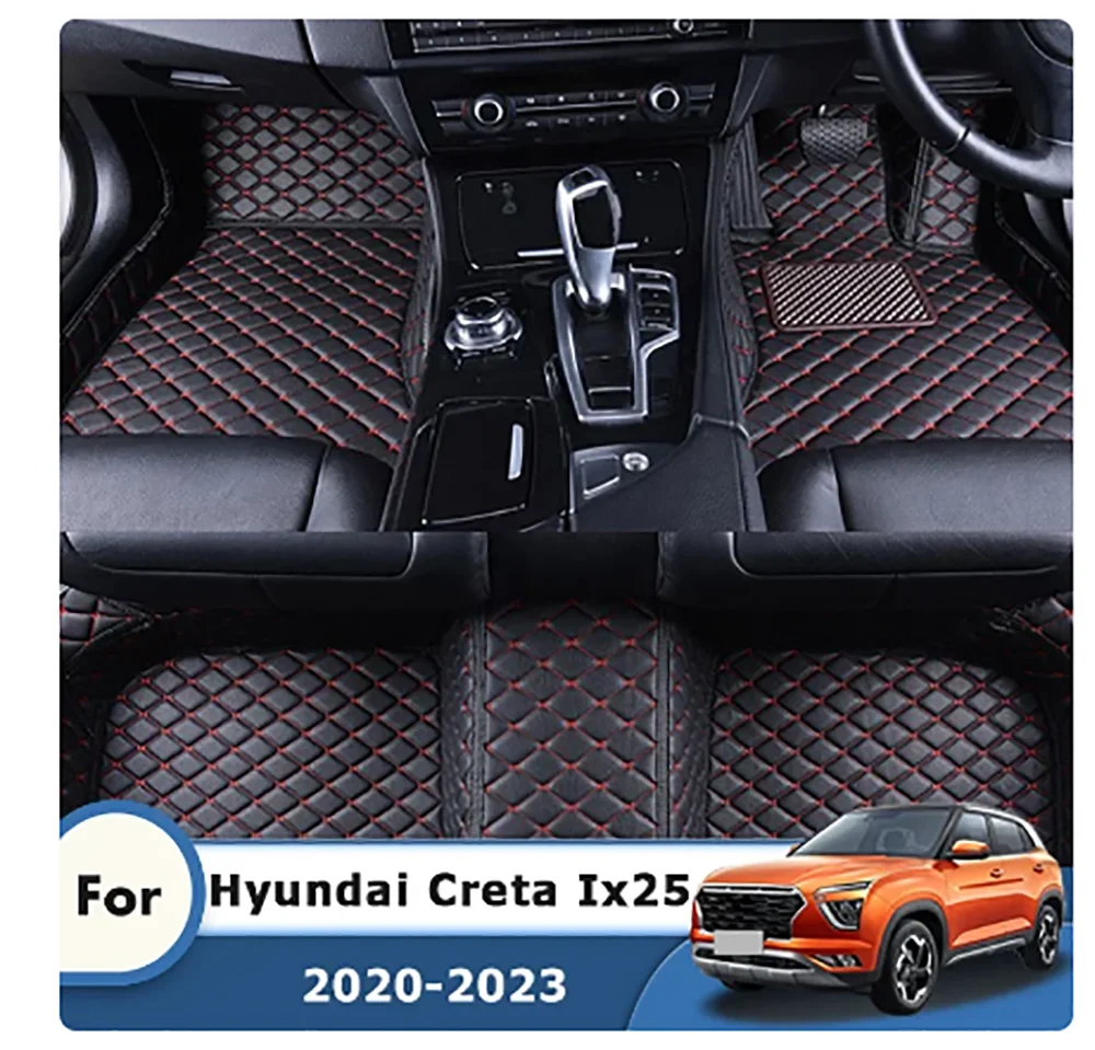 

Для Hyundai Ix25 ix 25 Creta 2024 2023 2022 20212020 автомобильные аксессуары для интерьера водонепроницаемые автомобильные коврики RHD автомобильные коврики