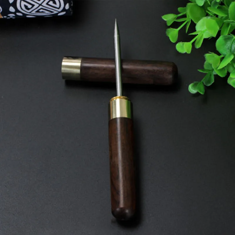 1 pc Cigar Needle Portable Metal Tin Foil Puncher Wooden Tea Needle Set Travel Smoking Accessories for Cigar Men\'s Gift