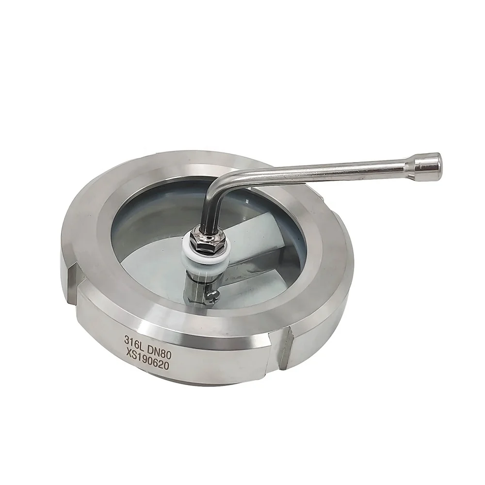 

DN50 SS316L SS304 Sanitary Stainless Steel Round Union Sight Glass for Pressure Vessel with Wiper