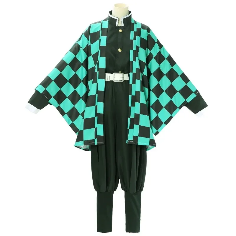 Anime Demon Slayer Tanjirou Kamado Cosplay Custume Kimetsu No Yaiba ropa para adulto chico uniforme conjunto fiesta regalo peluca Kimono