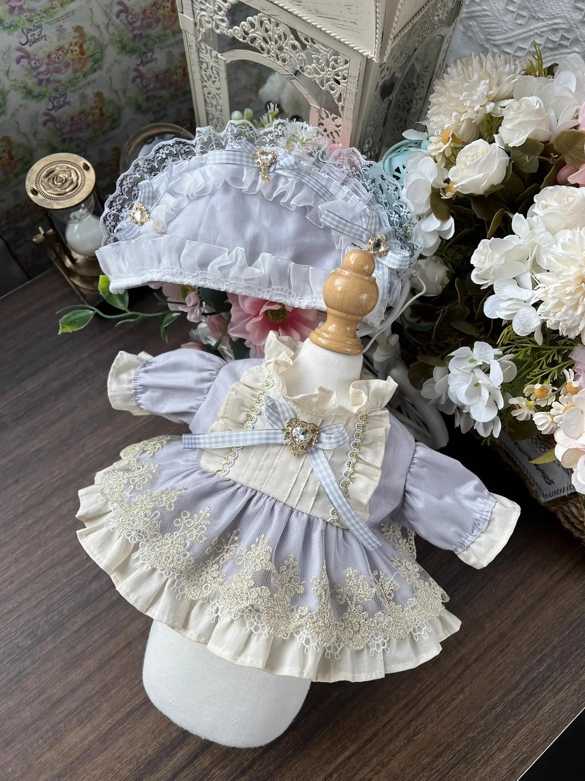 Vestido de princesa Lolita de cuento de hadas hecho a mano, traje Original para muñeca de 20cm, 30cm, 40cm, falda de juguete, ropa, disfraz de Cosplay, lindo D