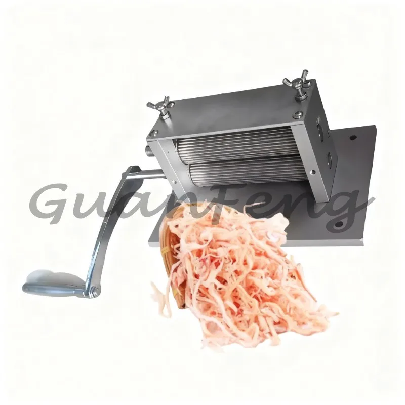 Stainless Steel Manual Dried Squid Press Machine, Commercial Squid Embossing Rolling Machine