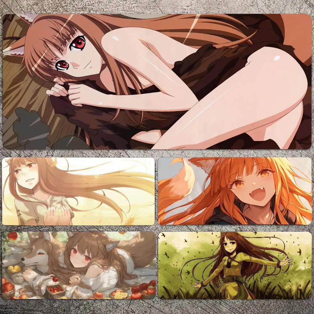 Holo Animation Spice And Wolf Mousepad Non-slip Suitable For Office Computers Laptops E-sports Game Desk Mats XXL Keyboard