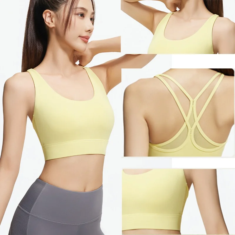 Aiithuug Criss Cross Back Yoga Bra Criss Cross Back Yoga Crop Strappy Workout Bras Crisscross Gym Bra Crisscross Sports Bras