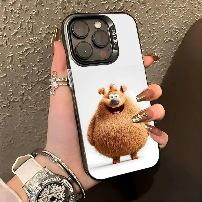 حافظة هاتف على شكل حيوانات لطيفة حافظة هاتف ملونة فضية لهاتف آيفون 17 16 15 14 13 12 11 Pro Max Plus #6