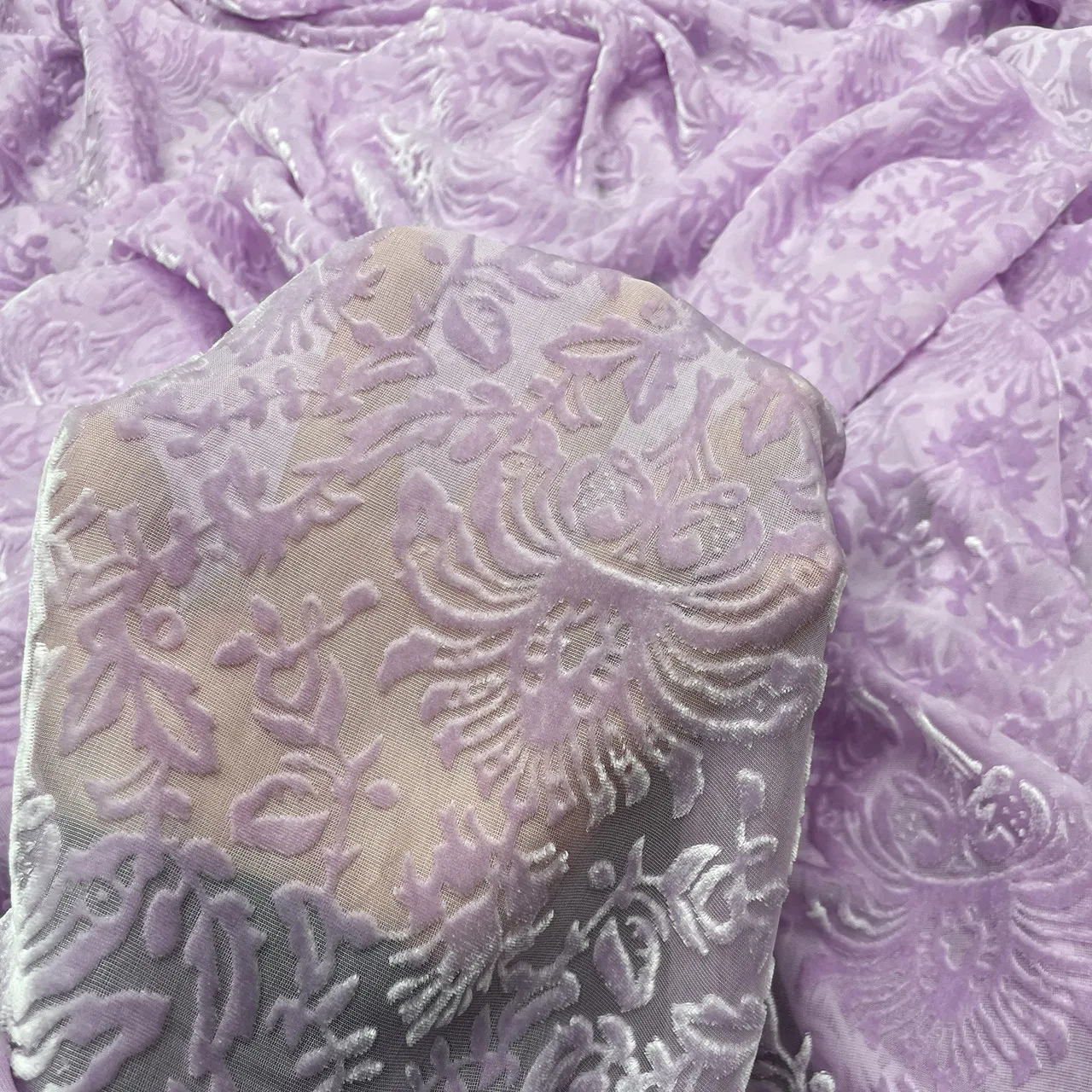 Silk Silk Wide Burning Flower Burnt out Hollow Velvet Chinese Style Traditional Dress Cheongsam Fabric