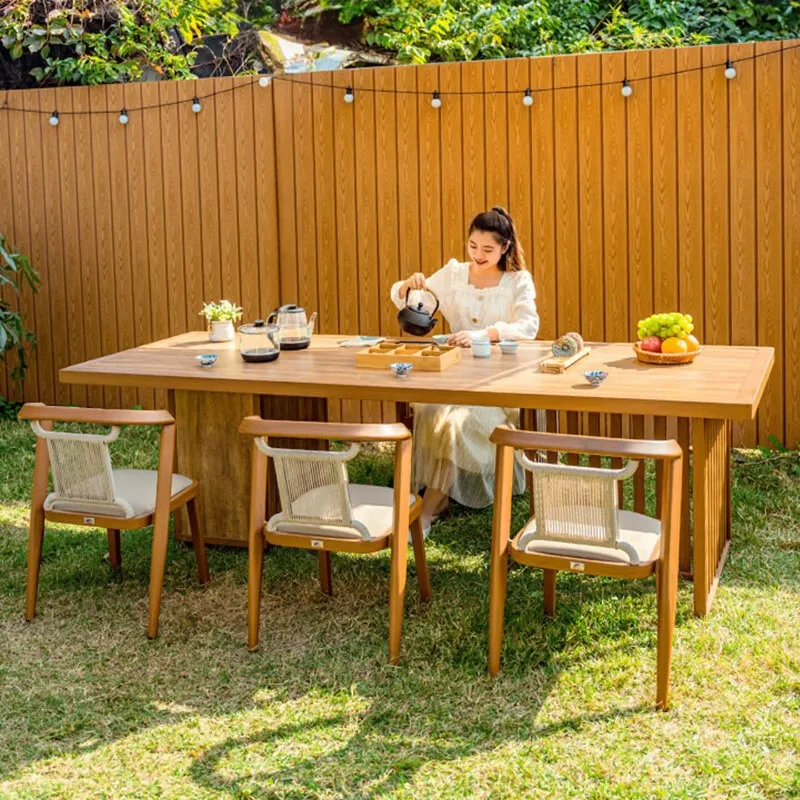 Stoveside tea table, outdoor brewing tea table, internet-famous barbecue table, leisure tea table and chair combo