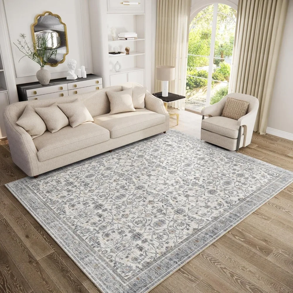 Ultra Soft, Non-Slip, Stain Resistant Vintage Boho Area Rugs, 8x10 for High-Traffic Living and Dining Rooms