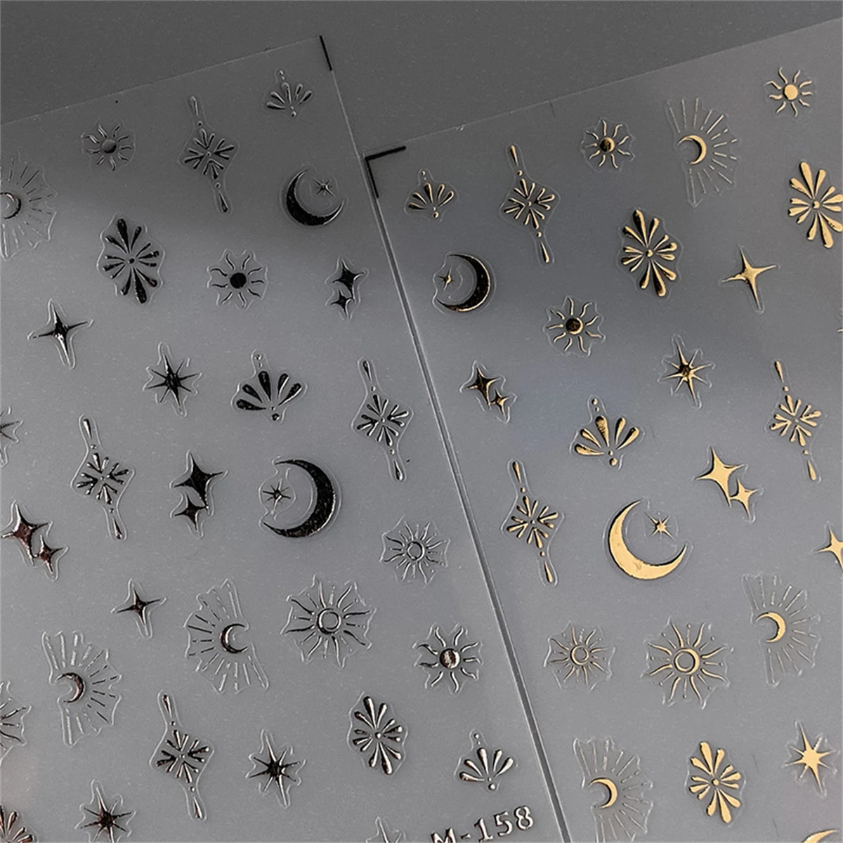 1 stücke 5d Stern Silber Nail Art Aufkleber japanischen Luxus Laser rosa Stern Mond Nagel Transfer Slider Aufkleber DIY Dekoration Zubehör