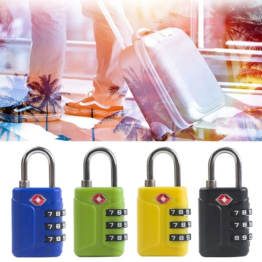 Portable Padlock TSA Customs Lock 3 Dial Digit Combination Lock Anti-theft Lock Safely Code Lock Luggage Lock Protect Security