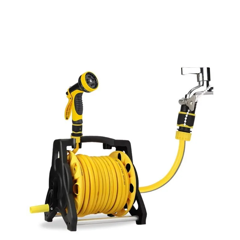 10/15/20/25/30/35 m heavy duty hose reel cart with nozzle, shop car wash garden