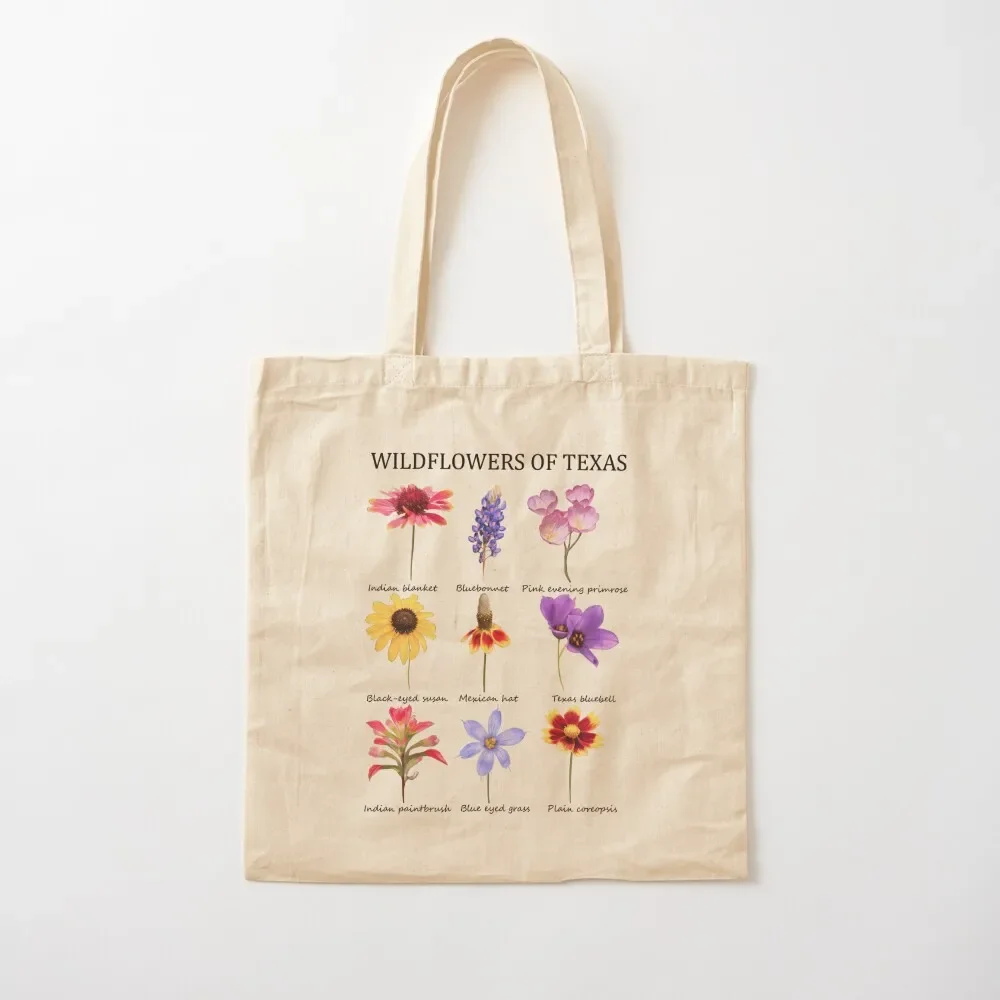 wildflowers of texas Tote Bag personalized tote reusable grocery bags reusable shopping bags foldable reusable bag