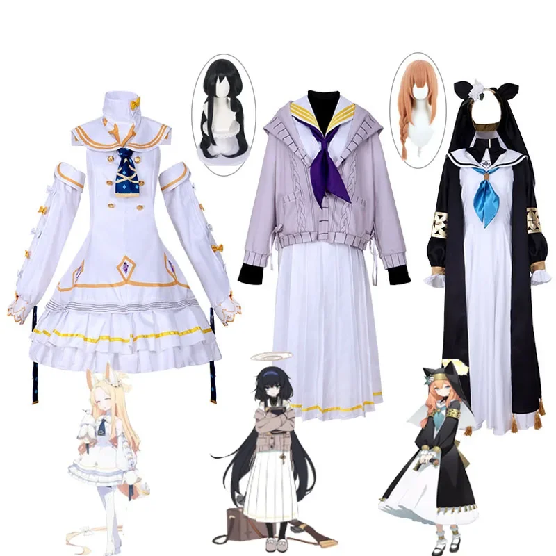 

New Game Blue Archive Cosplay Yurizono Seia Costume Wig Iochi Marī Kozeki Ui Uniform Set Girl Cute Dress Clothing Halloween Cos