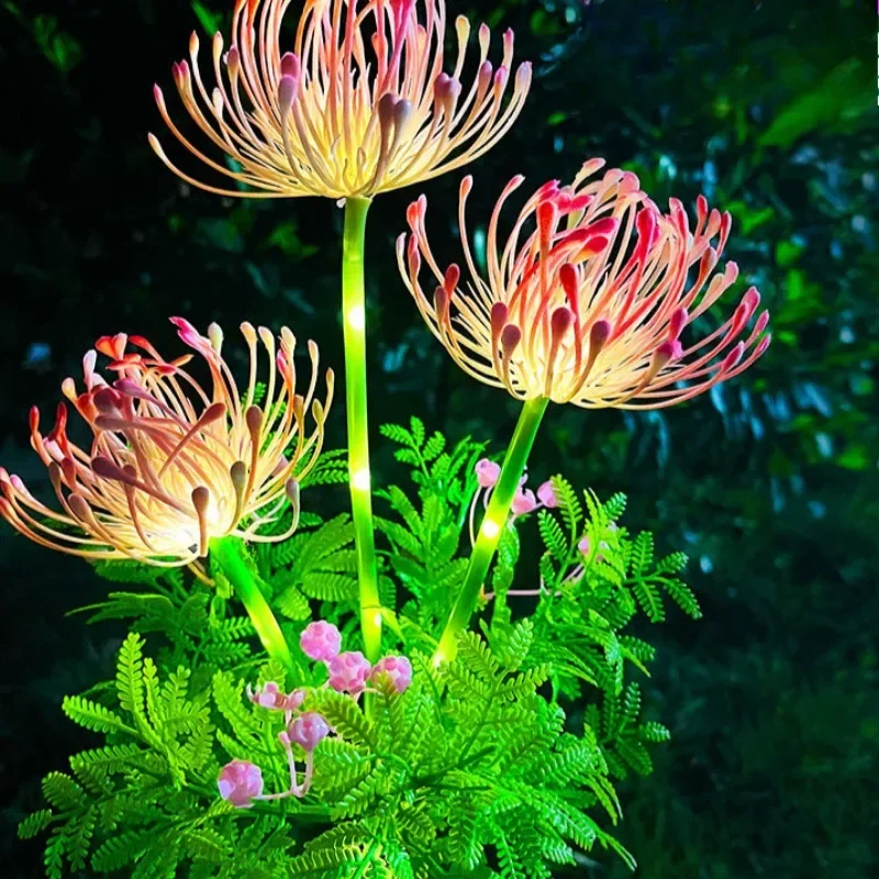 1Pcs New Solar-powered Bianhua Eternal Flower Courtyard Garden Decoration Waterproof LED Ground Lawn Ambient Light