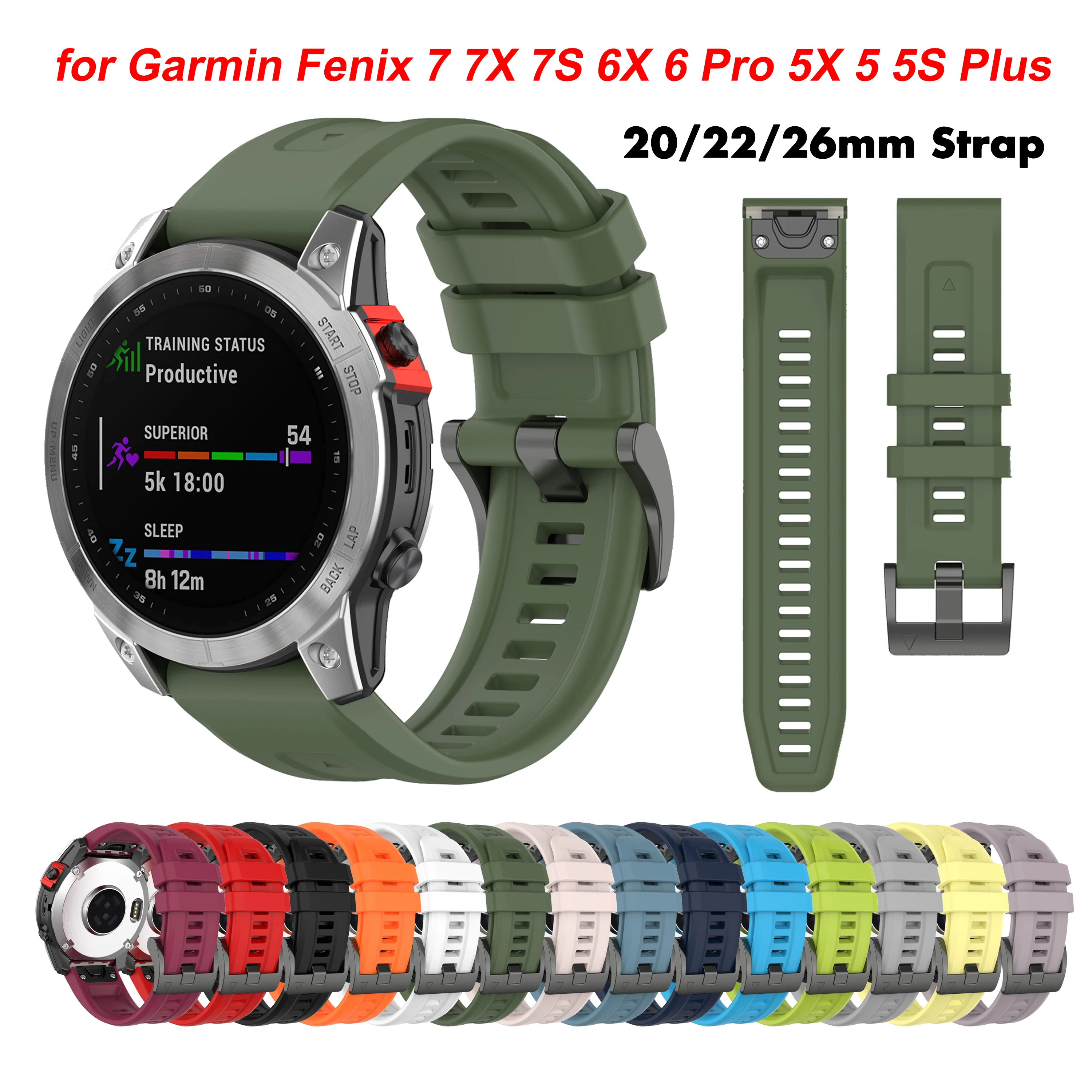 Correia para Garmin Fenix, Pulseira QuickFit, Fenix 7X 7 7S, Fenix 6X Pro 6 6S 5X 5 5S Plus 3HR D2 Forerunner 945 935 Correa