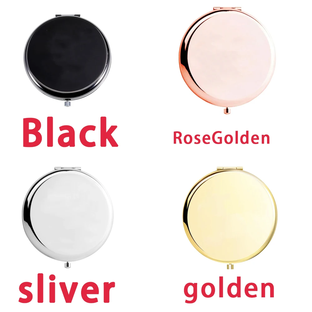 1PC Beauty love Personalized Text Laser Rose Golden Fold Mirror Round Circle Mirror Wedding Guest Gifts view 5
