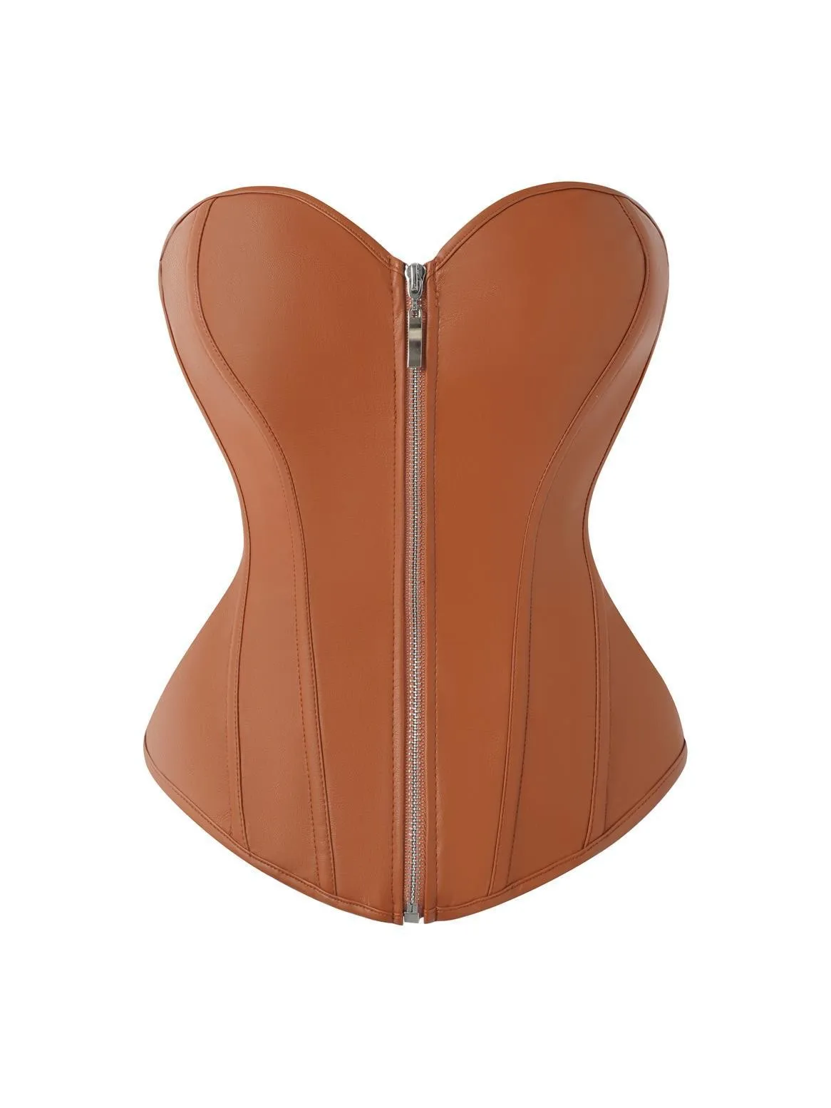 مشد تنحيف مثير بسحاب من جلد البولي يوريثان من كورت بانك للنساء على شكل علوي