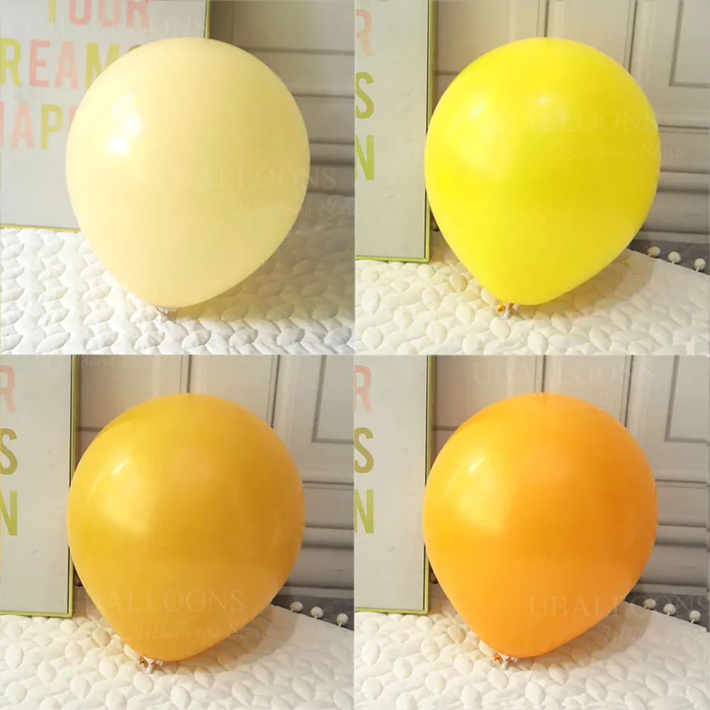 18 بوصة بالونات صفراء 2/5/10 قطعة البابايا الليمون الباستيل بوهو الخردل الأصفر اللاتكس بالون لعيد ميلاد الطفل دش ديكور الحفلات Favo #1