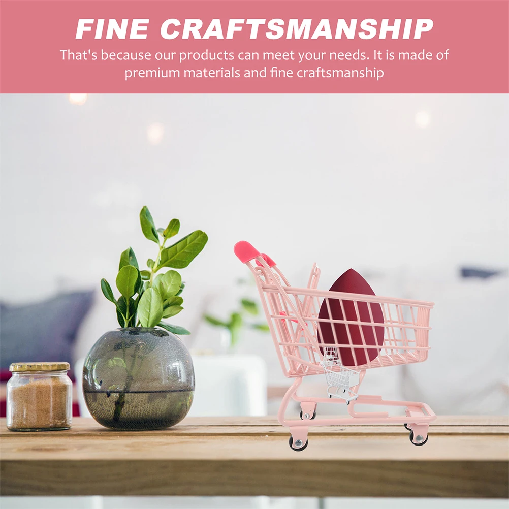 مجموعة واحدة من سلة التسوق المزخرفة الصغيرة وعربة التسوق المدمجة وخفيفة الوزن ورف تخزين وسلة البقالة للسوبر ماركت المنزلي #3