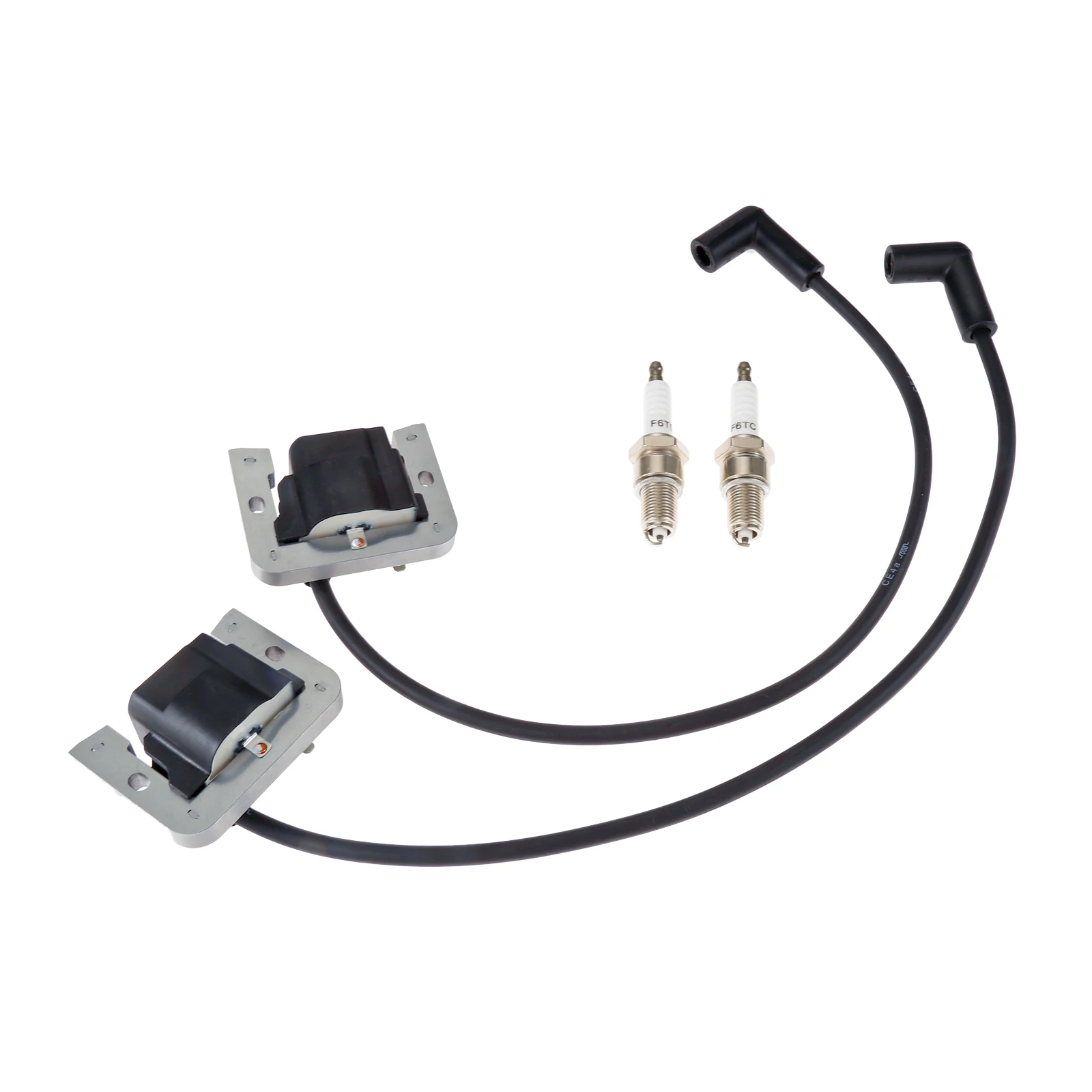 2pcs 24 584 45-S Ignition Coil with 2pcs  Spark Plug Fit for Kohler CH18 CH20 CH22 CH23 CH25 CV18 CV19 CV20 Replaces 24-584-01S