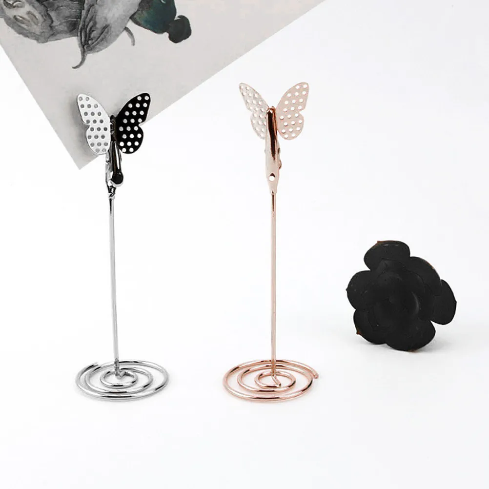 10Pcs Elegant Butterfly Table Card Holder for Banquet Place Cards Table Number Displays Photo Stands Business Name Cards Office