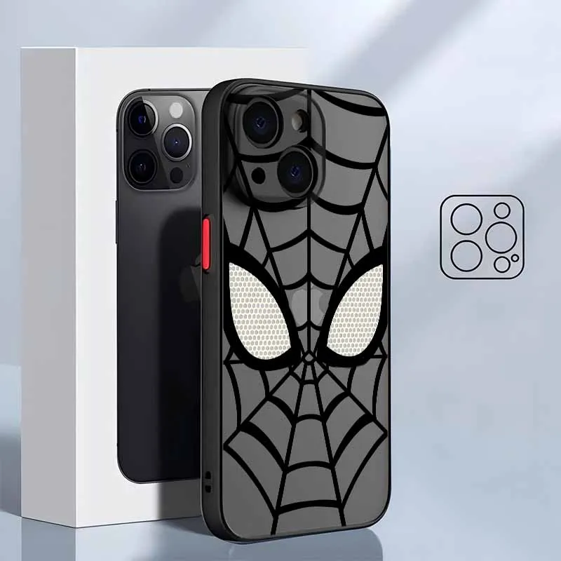 الرجل العنكبوت الرجل الحديدي شعار آيفون 17 الهواء 16E 16 15 14 13 12 11 8 7 ميني برو ماكس زائد متجمد شفافة لينة جراب هاتف #3