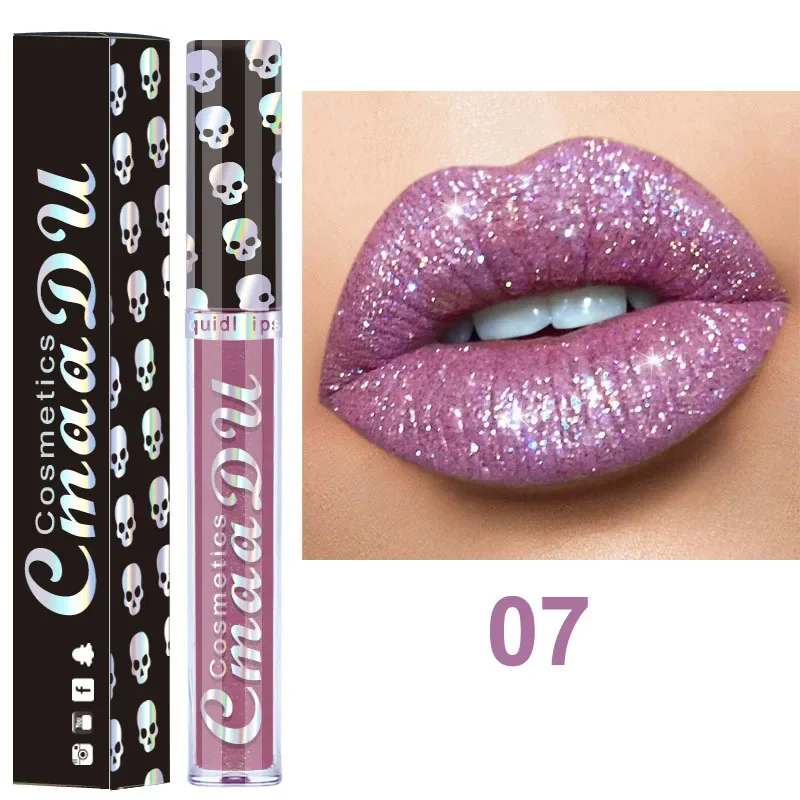 

Heallor Glitter Matte Lipstick Waterproof Formula Long-wear Sparkling Instant Hit Iridescent Top-rated Temperature Change Makeup