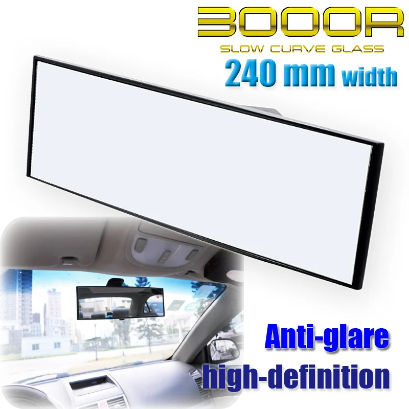 240mm Car Interior Curved Mirror Auto Accessories Clip On Rear View Mirror Wide Angle Driving Safety Universal Reversing M1C