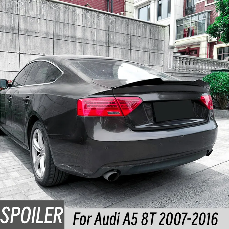 

For Audi A5 8T 2007-2016 Sportback Four Doors M4 Style Black Carbon Car Rear Trunk Lid Spoiler Wings Tuning Accessories