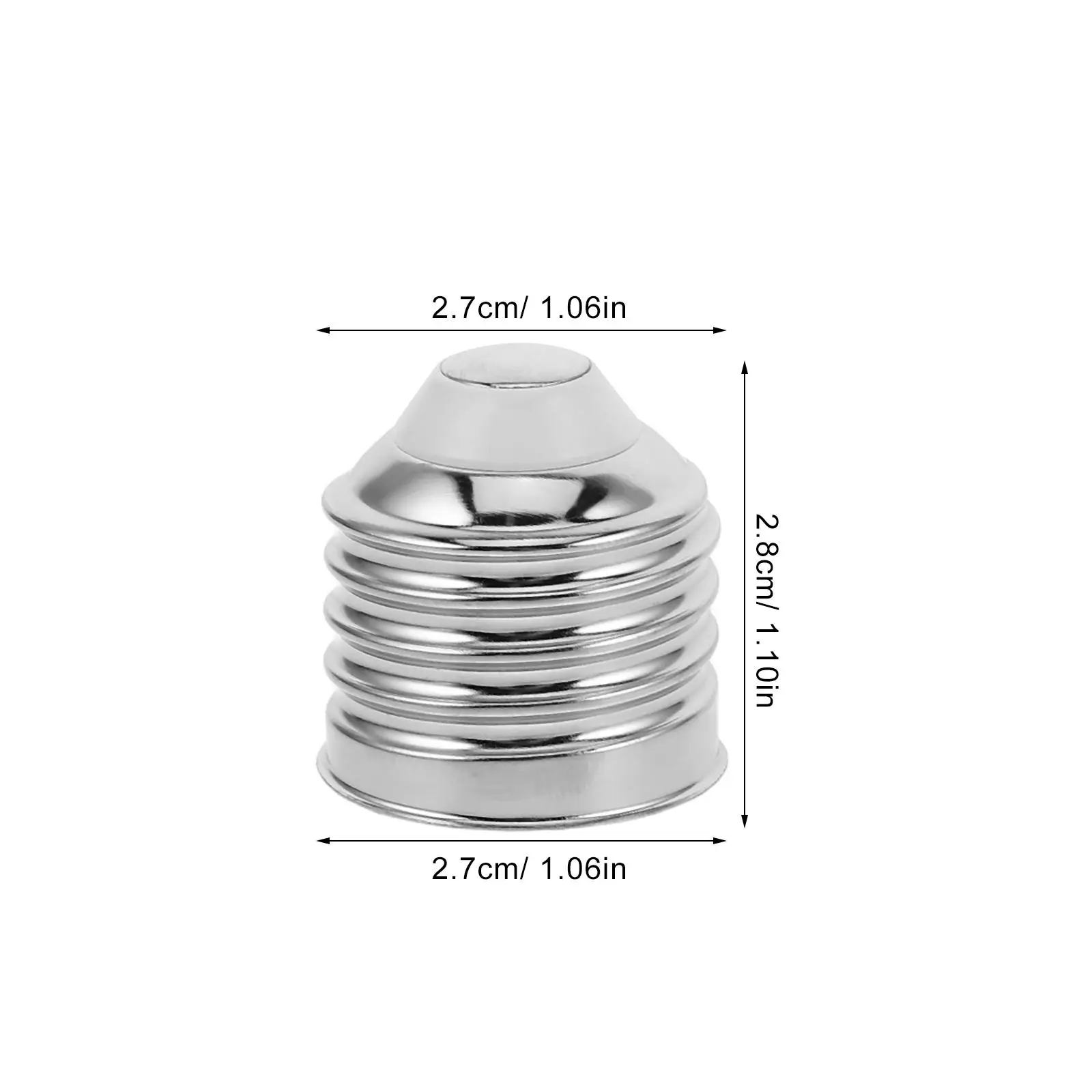 

50pcs Light Socket Base Aluminum Nickel-Plated Lamp Holder Adapter for LED Light Bulbs ideal for Indoor Lighting