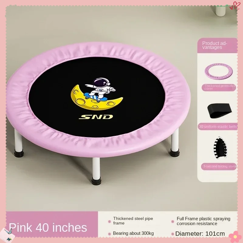 2025 nuevo Mini trampolín de 40 "para chico plegable jardín interior niños pequeños trampolín con pasamanos ajustable rodamiento 300KG gimnasio en casa