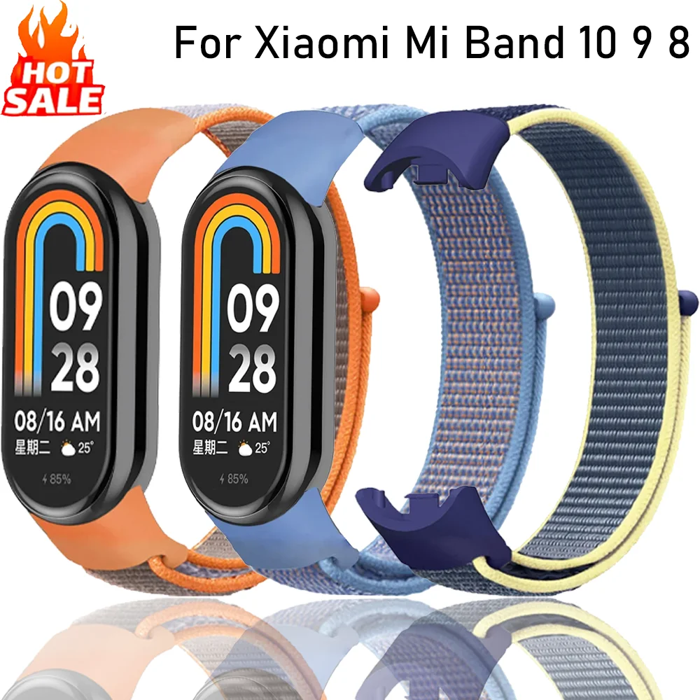 Nylon Loop Strap For Xiaomi Mi Band 10 9 8 Breathable Comfortable Bracelet Wristband For Xiaomi Miband 8 9 10 Replaceable Correa