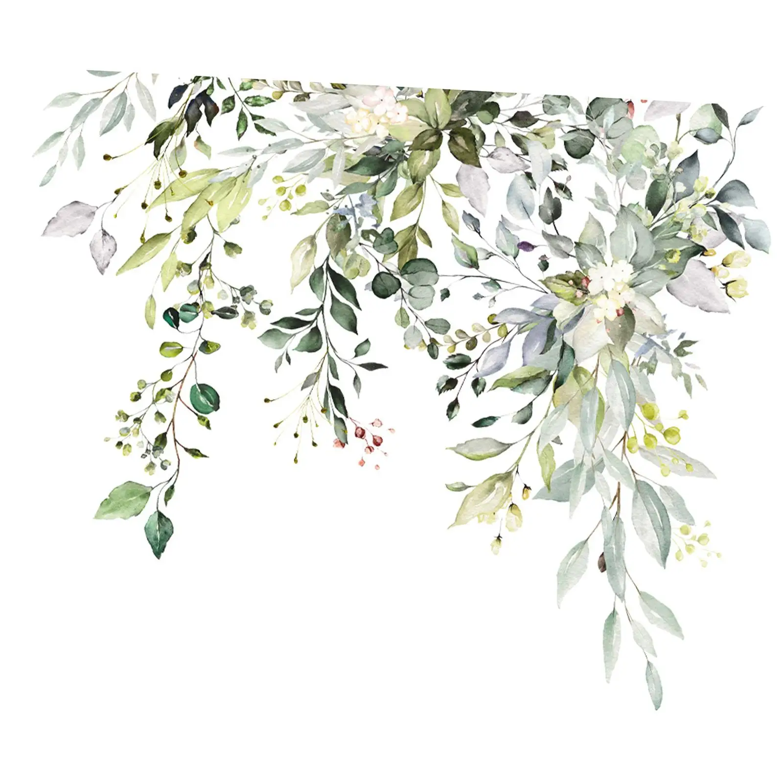 Plant Toilet Sticker Plants Leaf Decorative Peel and Sticky Paper Removable Sticker Decals for Living Room Background Bathroom