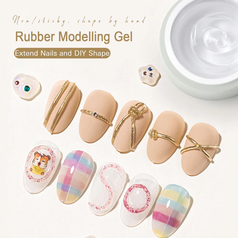 CANNI 3D Rubber Modelling Gel Nowipe Shape by Hand DIY Stereo Carving Flower Shaping Solid Acrylic Non Sticky PVC Gel Varnish