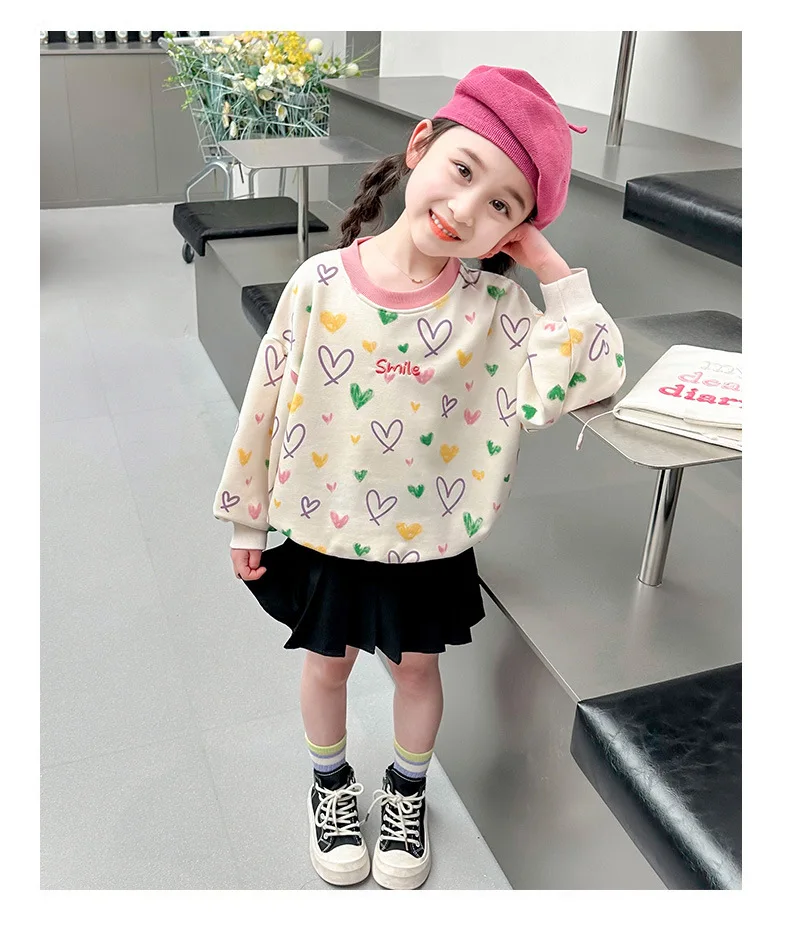 Kinderkleidung 2026 Neue Herbst-Sweatshirts Niedliche Kleinkind-Mädchenkleidung Baumwolle Kinder-Oberteil Oberbekleidung 1-8 Jahre – Detail 10