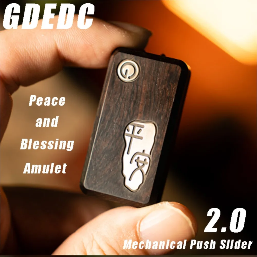 

GDEDC Amulet Peace And Blessing Amulet2.0 Механический нажимной слайдерEast Африканский черный палисандр Настольные гаджеты Стресс Непоседа Настольная игрушка