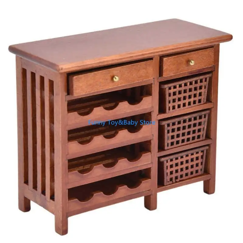 

Doll House Wine Display Cabinet With Intricated Detail For 1/12 Scale Miniature Furniture Dinning Room Scene Arrangement C90B