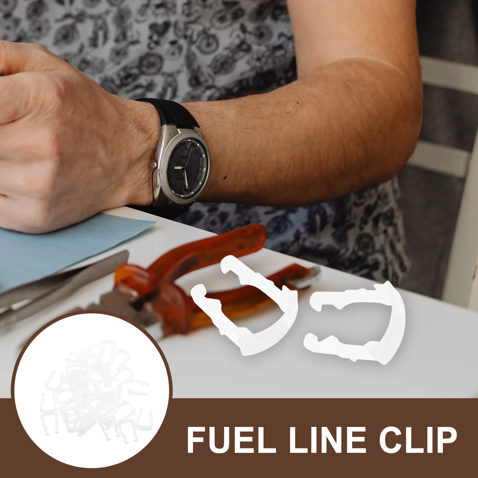 

100Pcs Plastic Fuel Filter Tubing Clip Car Hose Connector Clamp Reliable Retaining Fastener for Smooth Secure Fit