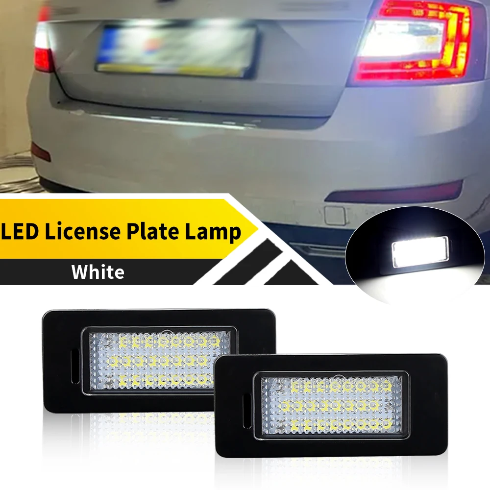 2/10PCS No Error Canbus Led License Number Plate Lights Bulb For Skoda Octavia 3rd Generation 5E/ A7 Combi 5D Estate 2013-2018
