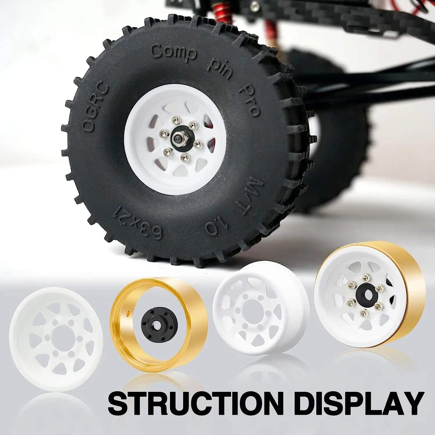 OGRC 1.0 Brass RC Deep Dish Wheel Rims Beadlock Wheels for 1/18 TRX4M 1 ...