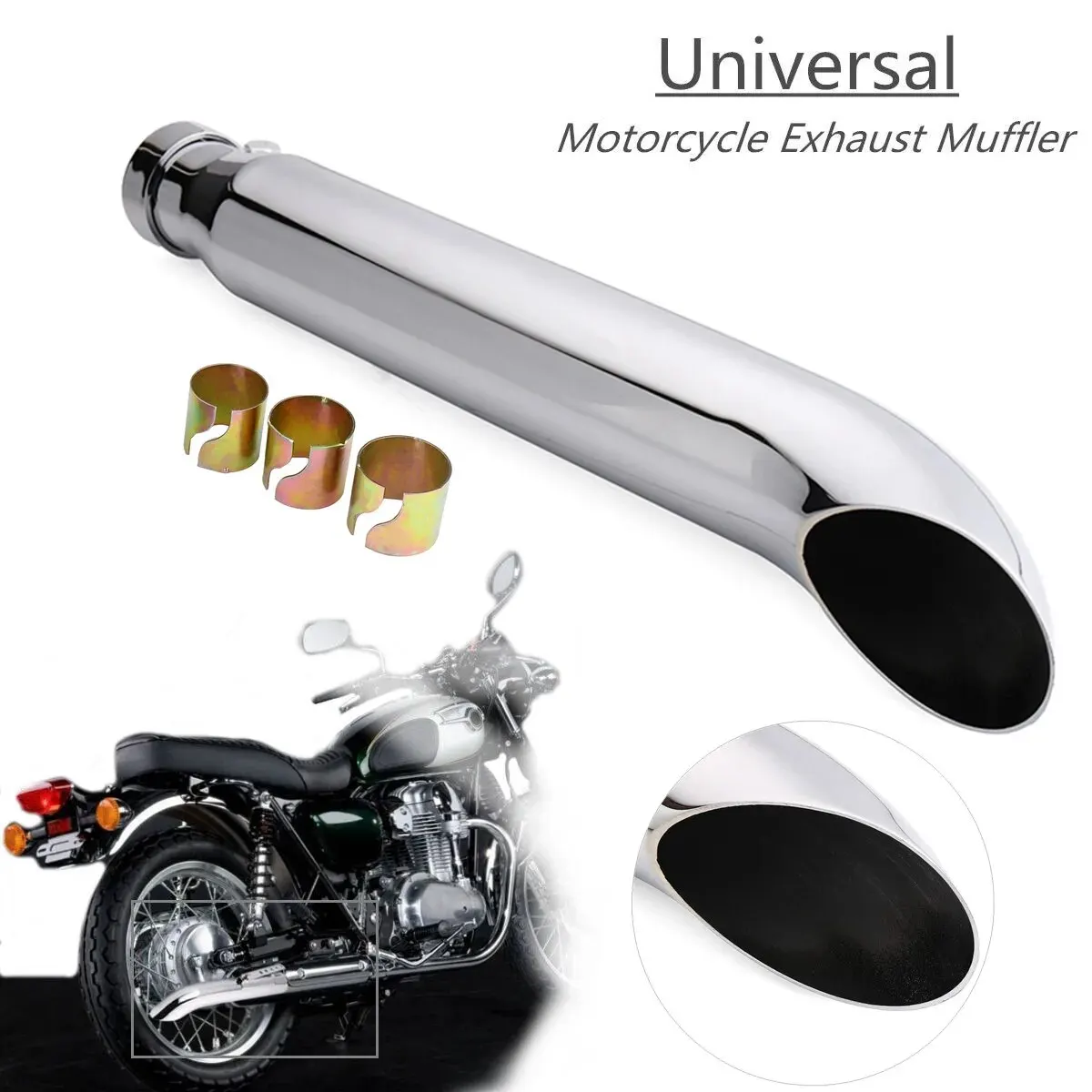 Motorfiets Uitlaat Retro Vintage Klassieke Galvaniseren Escap Moto voor Cafe Racer Bobber Chopper Custom - afbeelding 1