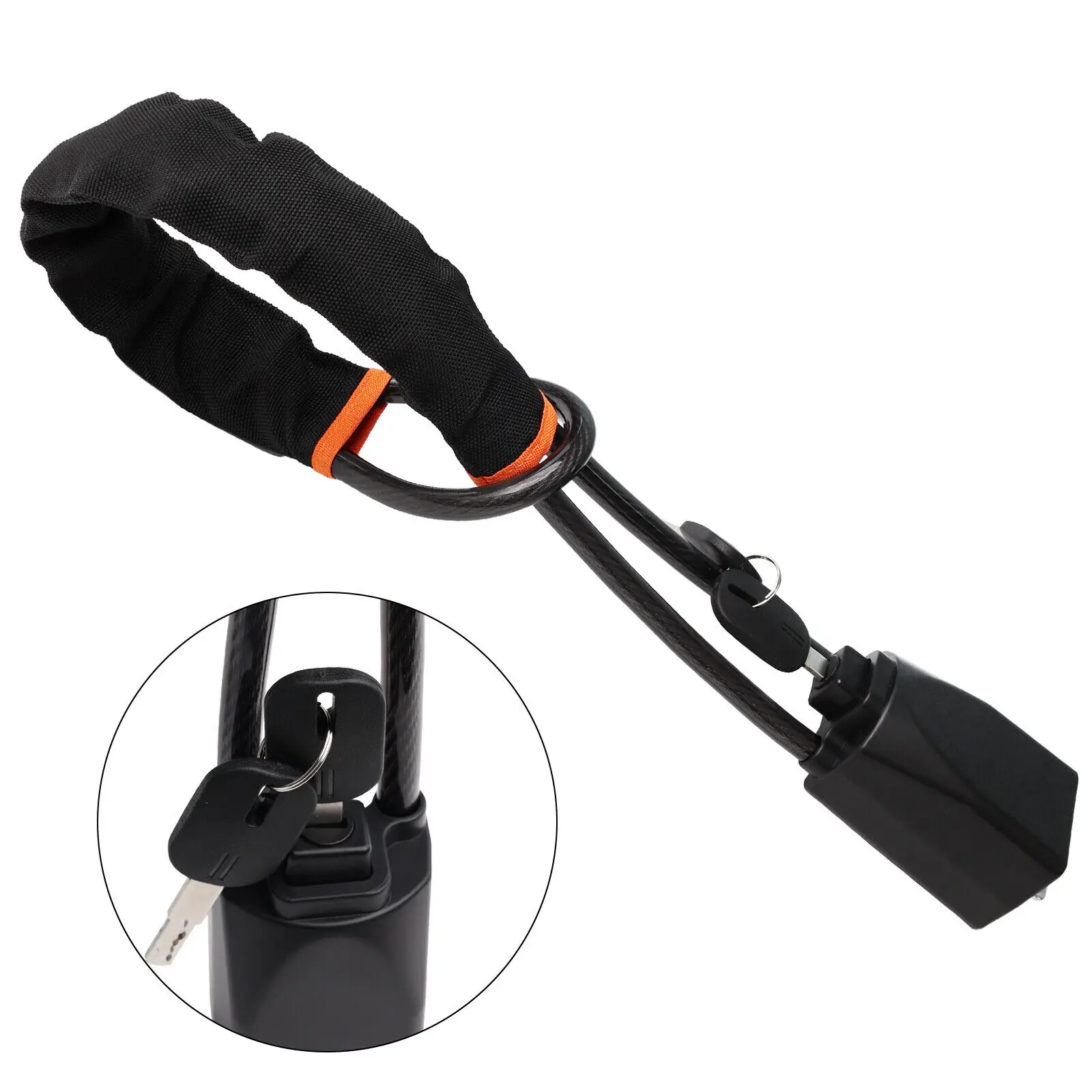 RESO  Car Auto Lock Top Mount Steering Wheel Lock Anti Theft Security Lock With Keys Anti-Theft Devices Wheel Lock Steel Strap