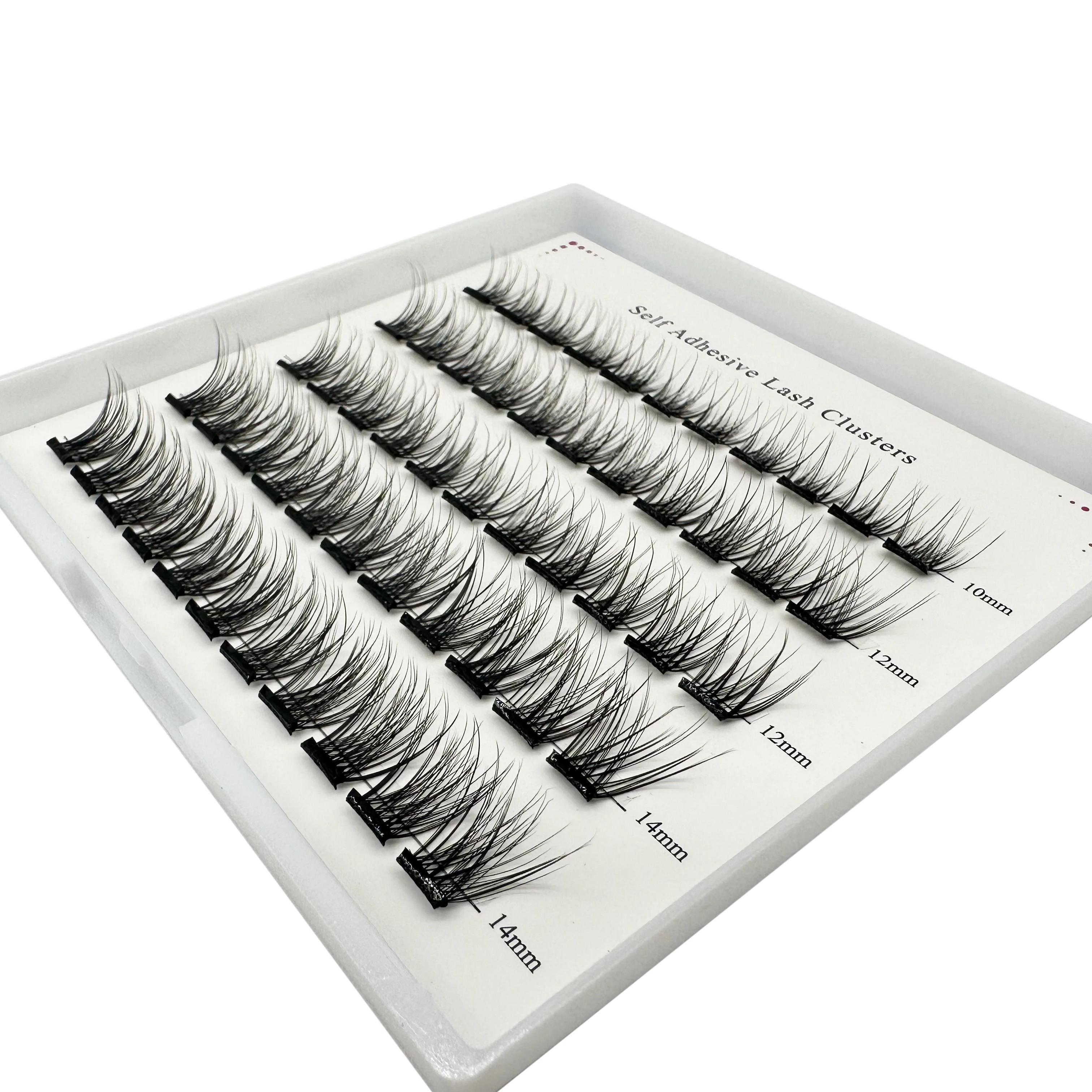 Nuo Pre-glued Cluster Press-on Lashes Pre-cut Segment Self Adhesive Pre-bond Eyelash Extension Waterproof Wispy Individual Lash