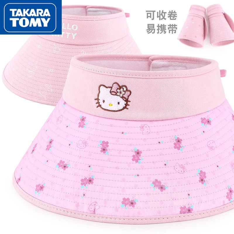 

Новинка 2022, Детская летняя Солнцезащитная шляпа TAKARA TOMY Hello Kitty из полиэстера с большими полями