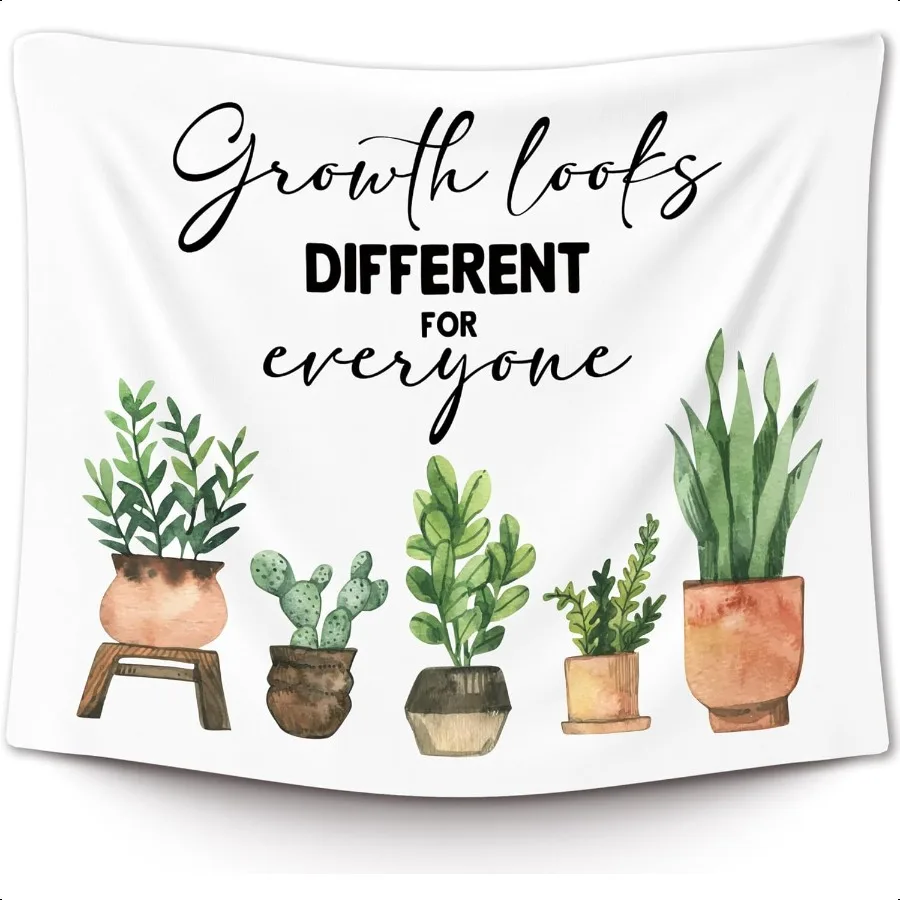 

Mental Health Office Decor Mental Health Plant Classroom Tapestry Growth Looks Different for Everyone Tapestry Hanging for Bedr