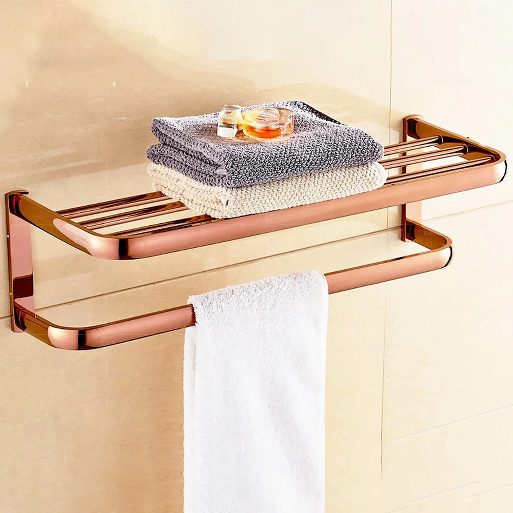 Accessori da bagno in ottone dorato rosa Porta asciugamani per montaggio a parete Porta asciugamani Porta asciugamani Lba865